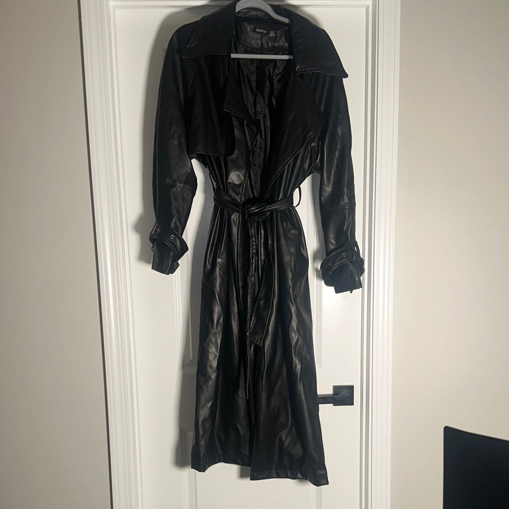 Boohoo Black Trench Coat